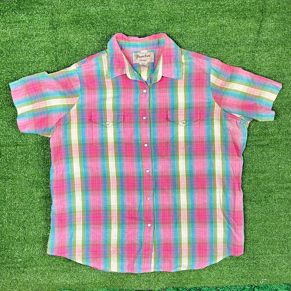 Vintage Plaid Wrangler Pearl Snap Shirt